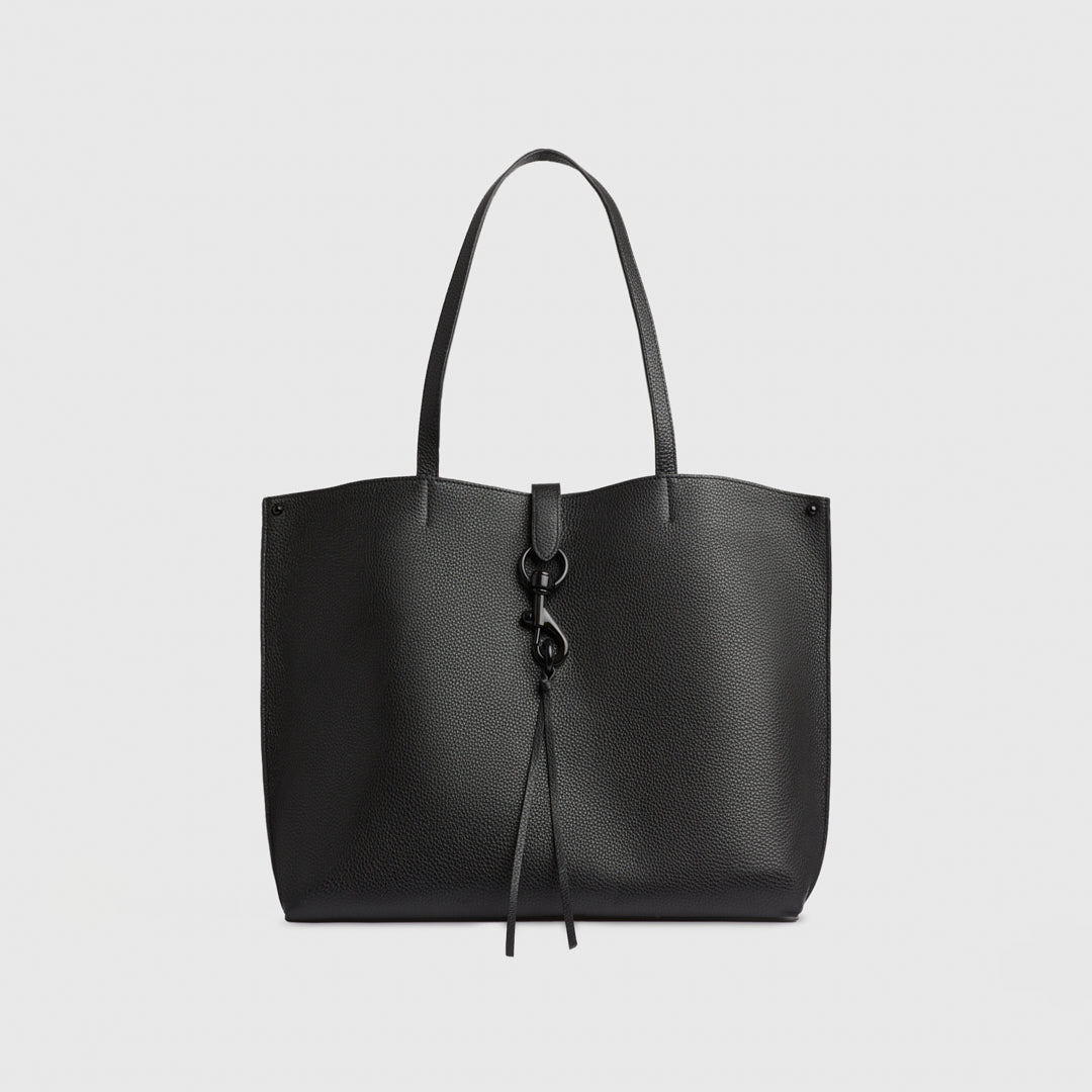 Rebecca Minkoff Black Leather Unlined Tote | Megan Tote | Rebecca Minkoff