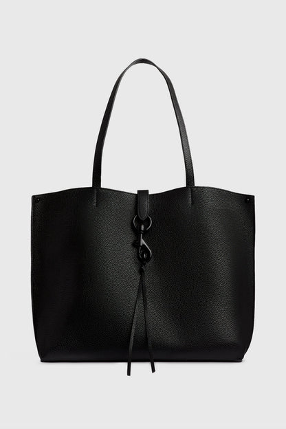 Rebecca Minkoff Black Leather Unlined Tote | Megan Tote | Rebecca Minkoff