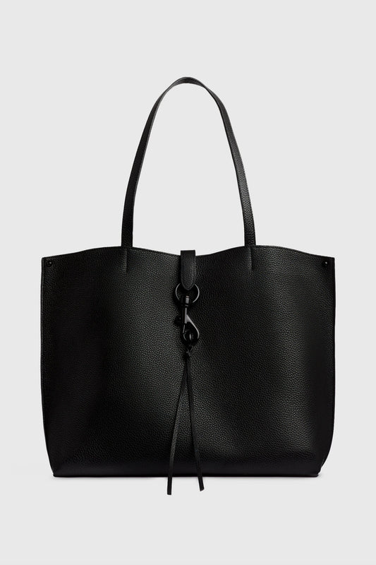 Rebecca Minkoff Black Leather Unlined Tote | Megan Tote | Rebecca Minkoff