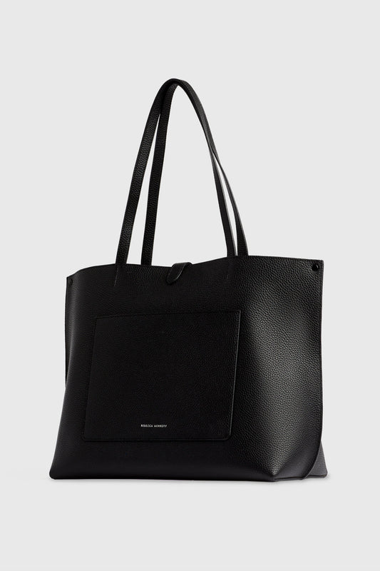 Rebecca Minkoff Black Leather Unlined Tote | Megan Tote | Rebecca Minkoff
