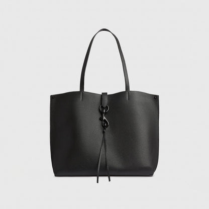 Rebecca Minkoff Black Leather Unlined Tote | Megan Tote | Rebecca Minkoff