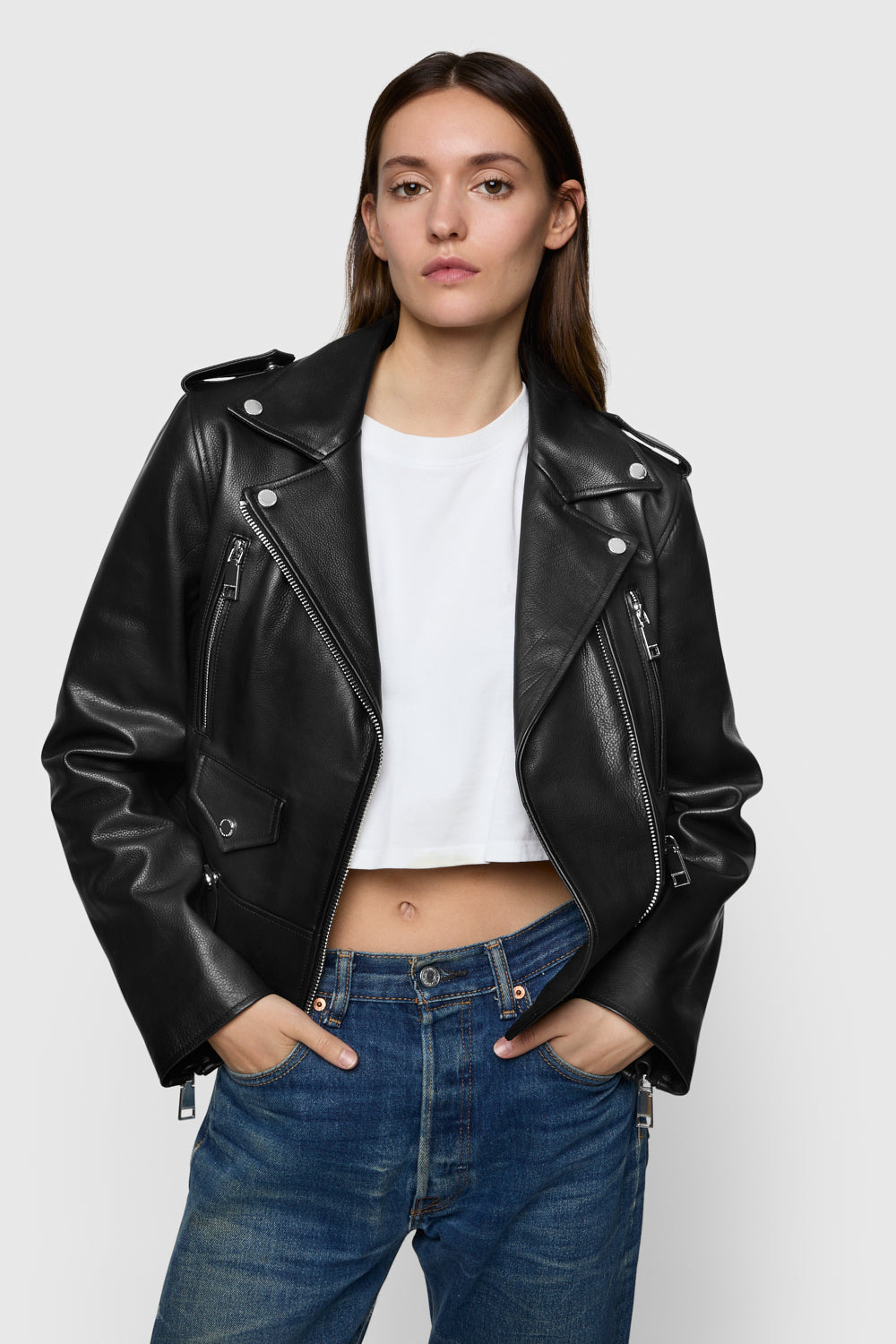Rebecca Minkoff Julian Asymmetrical Moto Biker Jacket
