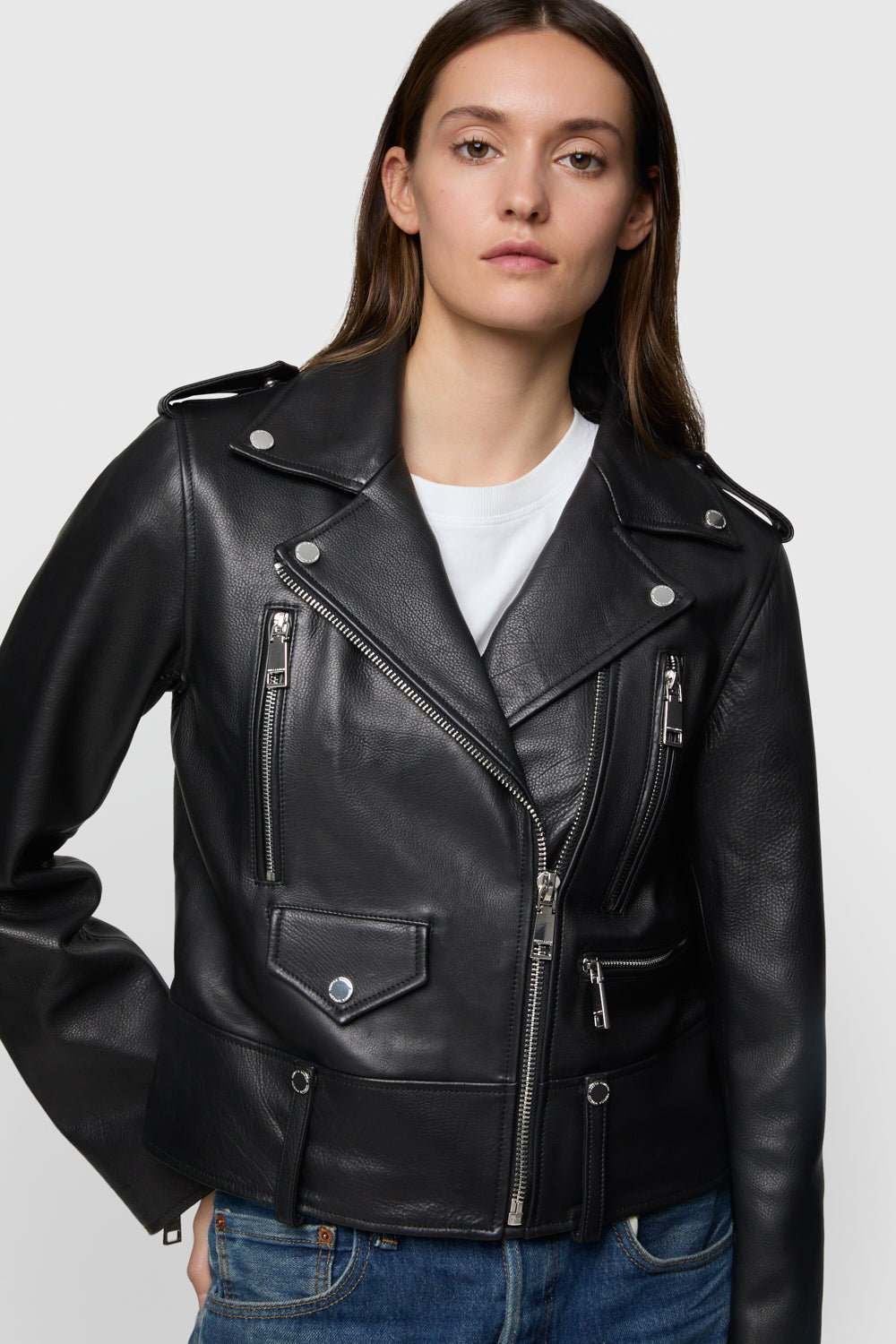 Rebecca Minkoff Julian Asymmetrical Moto Biker Jacket