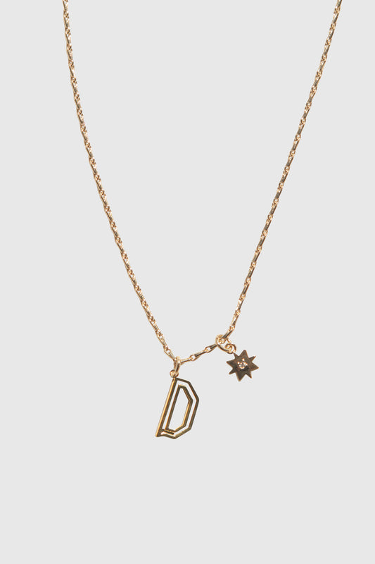 Rebecca Minkoff D Cut-out Initial Necklace